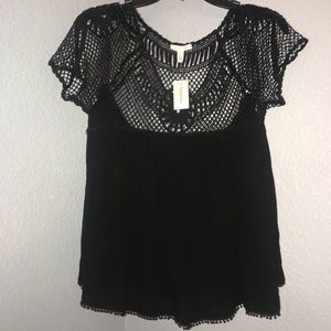 Aeropostale Black Detailed Blouse